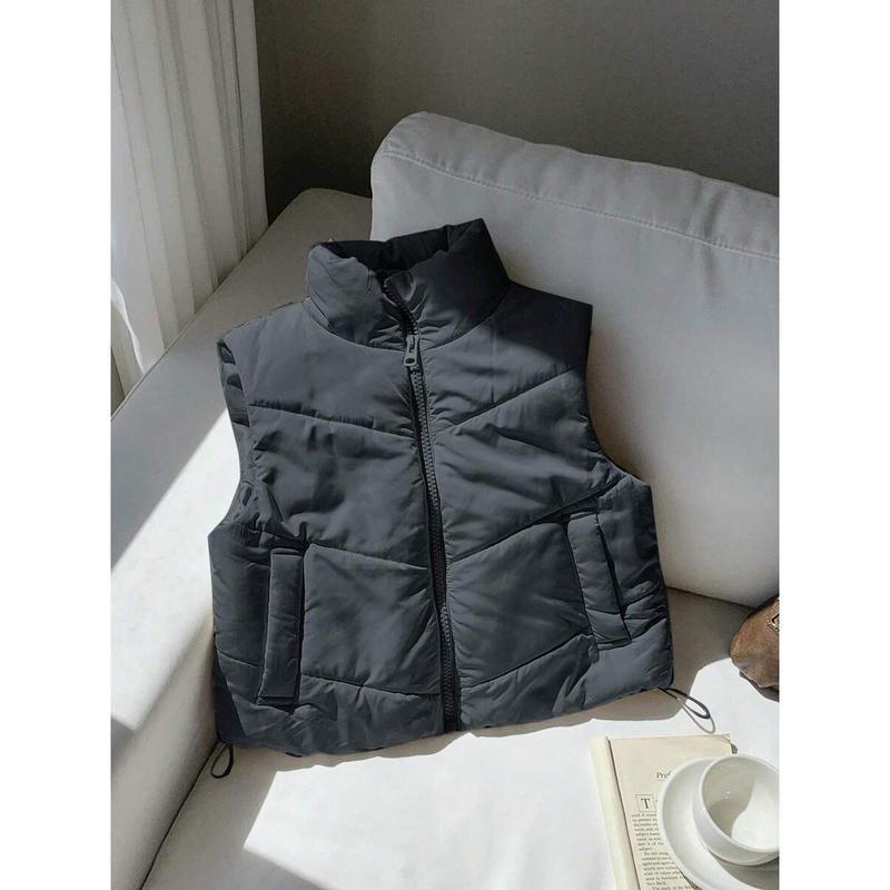 Double-sided Zipper Button Corduroy Drawstring Jacket