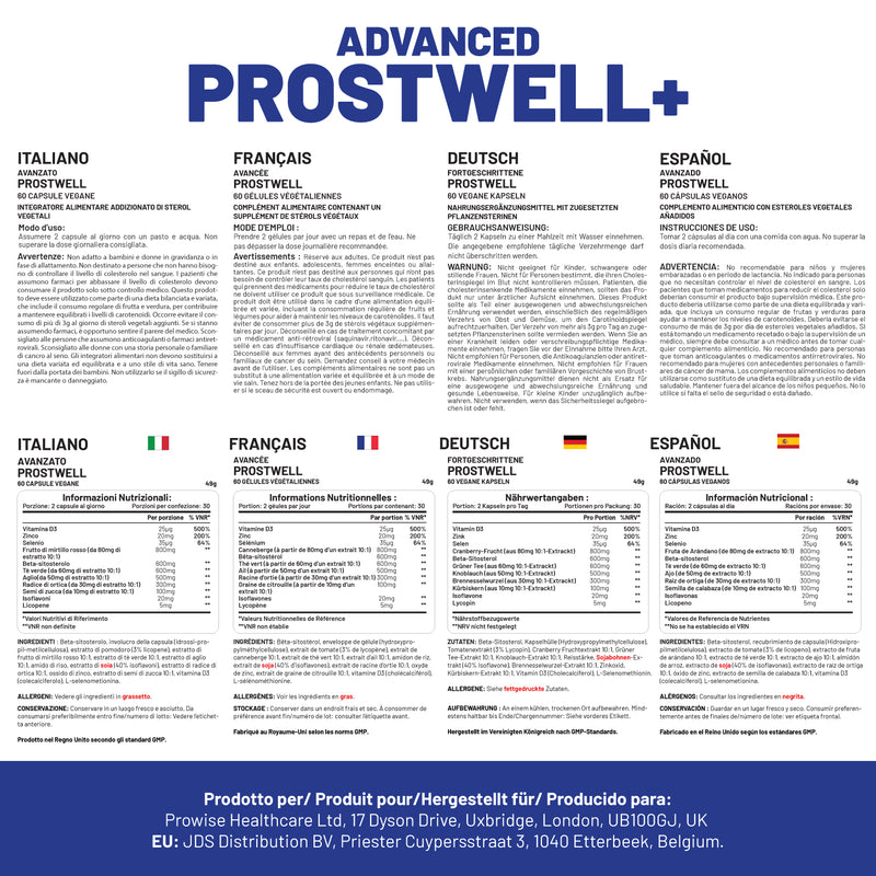 Advanced Prostwell Plus 60 Vegan Capsules Added Beta Sitosterol