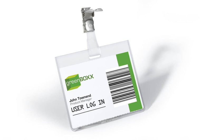 Durable Clip Name Tag ID Badge Card Holders + Inserts | 25 Pack | 60 x 90mm