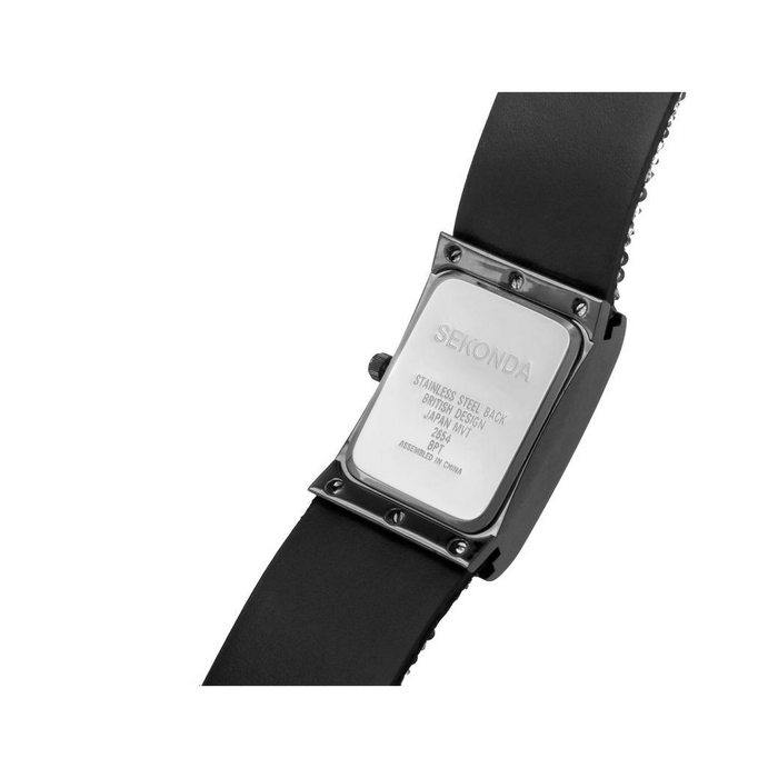 Seksy Rocks® Ladies Watch Grey Case & Leather Strap with Grey Dial 2654