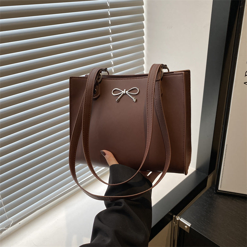 Large Capacity Women's Tote Bag PU Leather Shoulder Handbag Street Fashion