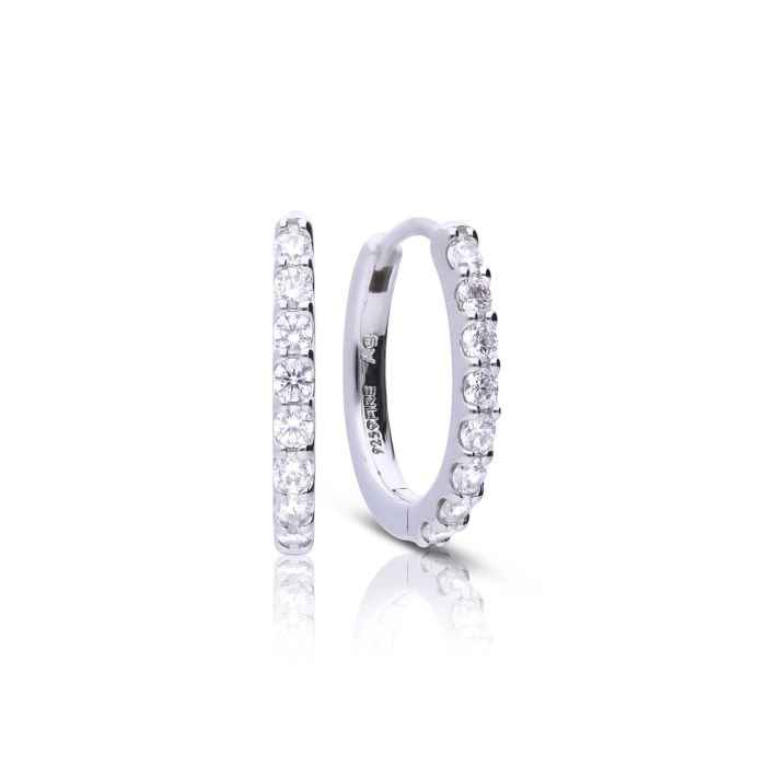 Diamonfire Medium Claw Set Zirconia Hoop Earrings