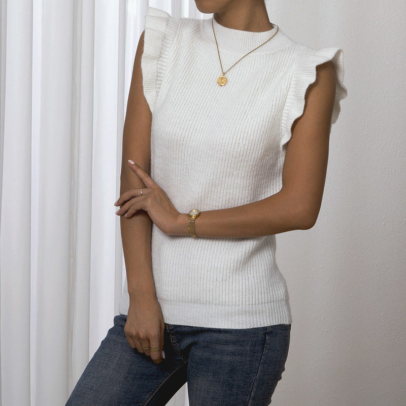 Women's Sweater Flying Sleeves Half Turtleneck