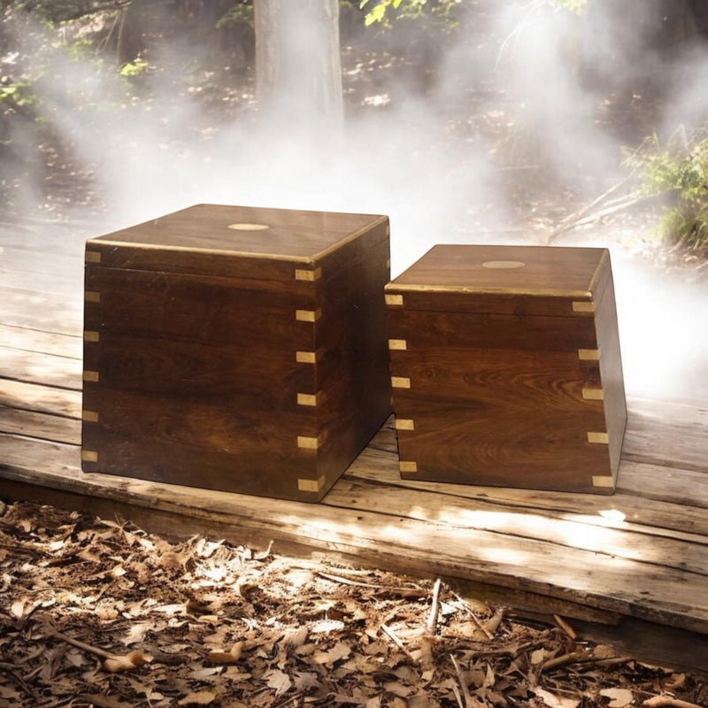 45CM SET 2 WOODEN CHESTS