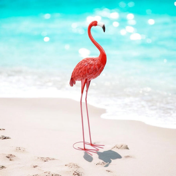 150CM PINK METAL FLAMINGO