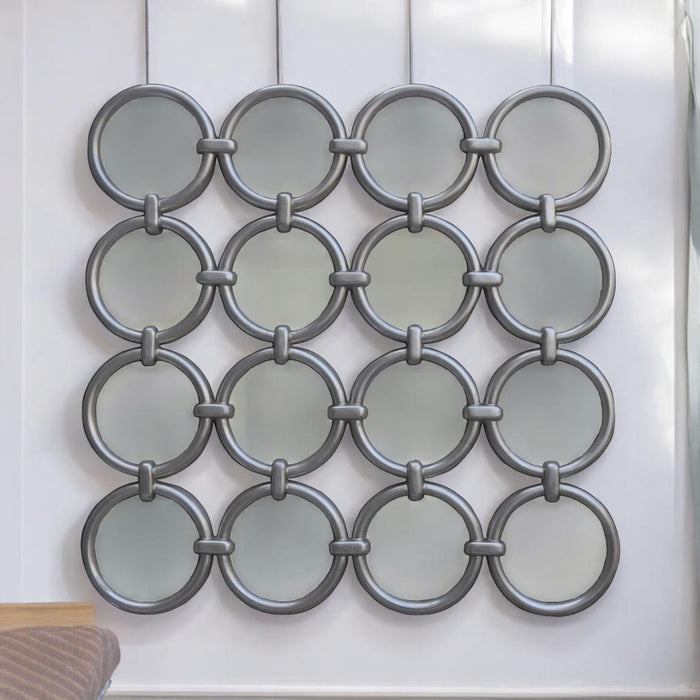 118 X 118CM SILVER FRAME MIRROR