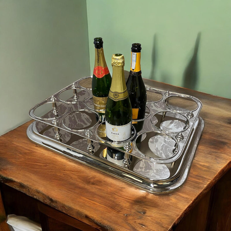 49CM NICKLE PLATED BOTTLE STAND