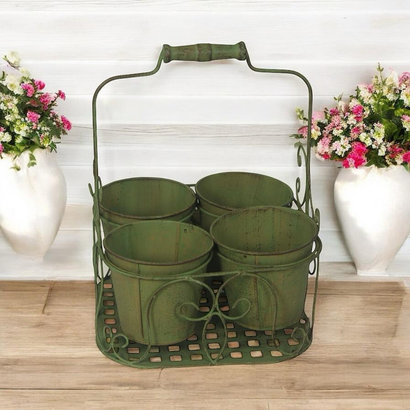 GREEN 4 POT PLANTER