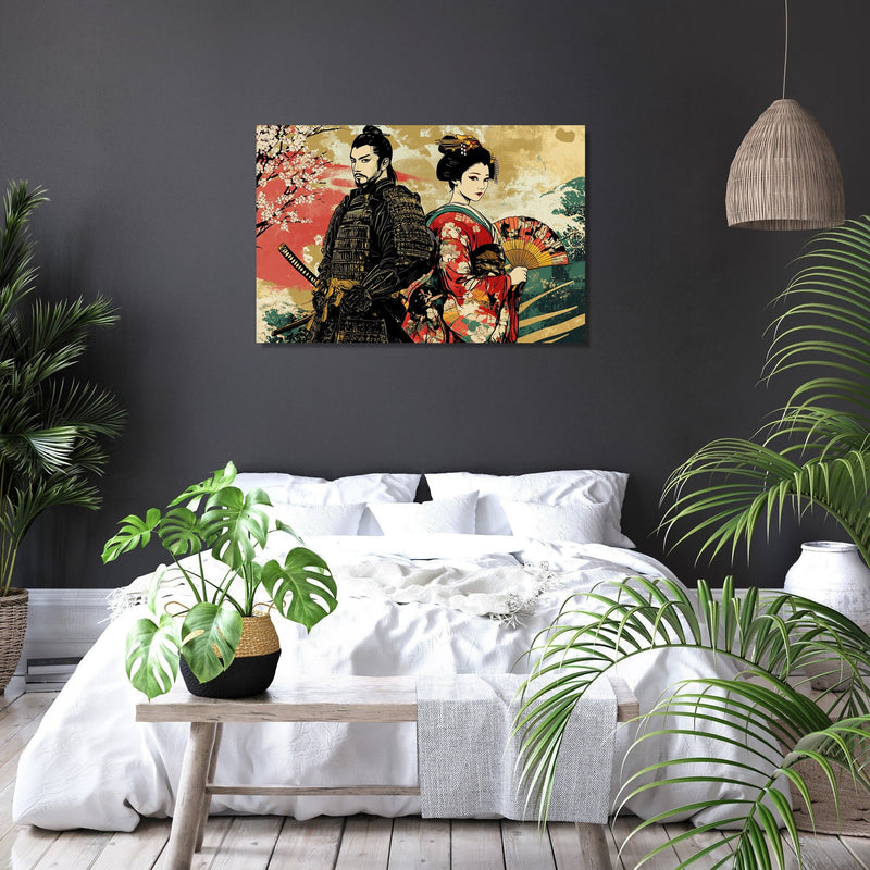 Samurai and Geisha Canvas