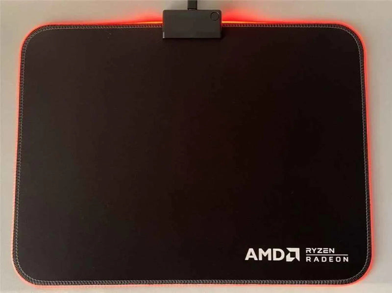 AMD LED Gaming Mouse Pad Red LED Light-Up Anti-Slip 36.5×25.5 cm for PC/Laptop
