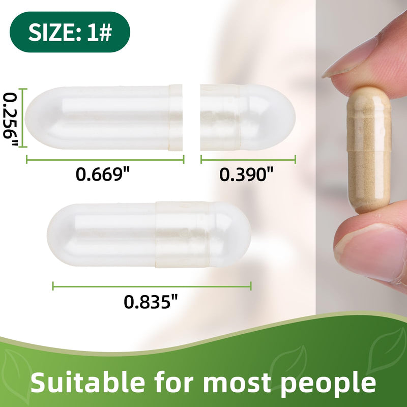 EaccoViigr Size 1 Empty Capsules - 150 Count Clear Vegetarian Capsule Kit