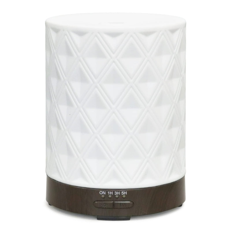 Earnest Living Essential Oil Diffuser for Large Room | White Ceramic 250ml with 4 Timers, 7 Night Lights & Auto Off