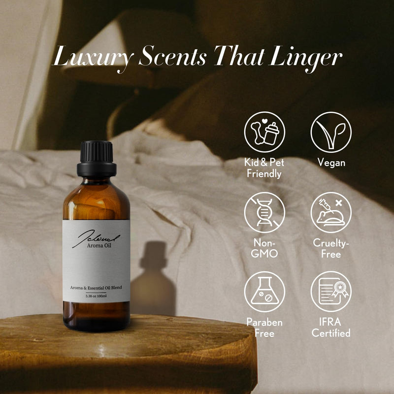 JCLOUD Earth Essential Oil for Diffuser – Hotel Luxe Aroma with Patchouli, Vetiver & Pink Pepper (100mL)