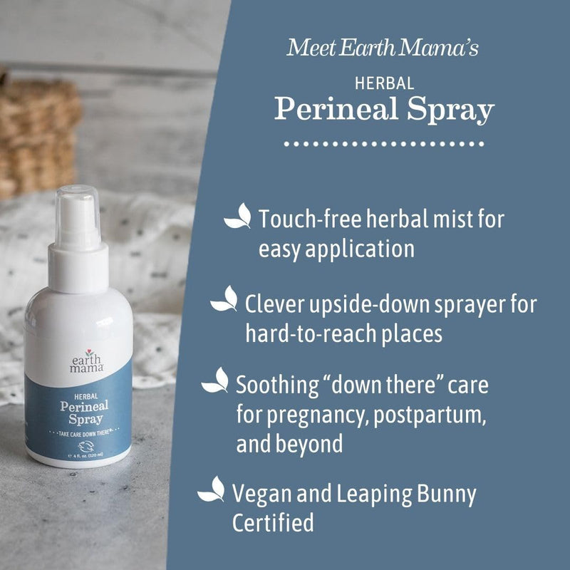 Earth Mama Herbal Perineal Spray – Pregnancy & Postpartum Cooling, Witch Hazel, 4 fl oz (2-pack)