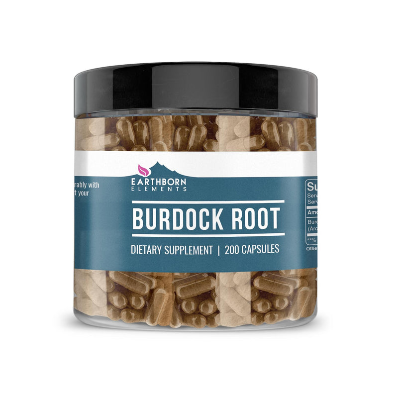 Earthborn Elements Burdock Root 200 Capsules – Pure & Undiluted