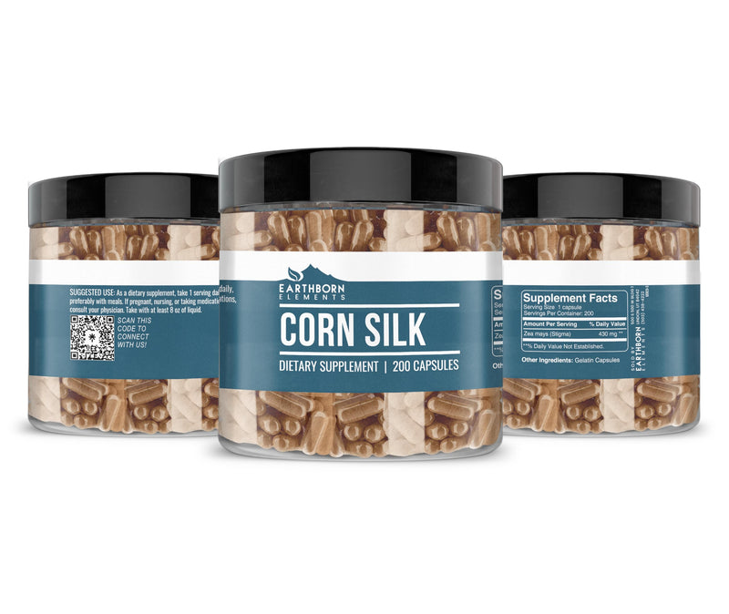 Earthborn Elements Corn Silk Extract 200 Capsules – Pure & Undiluted, No Additives