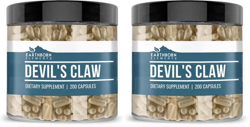 Earthborn Elements Devil’s Claw Extract 200 Capsules – Pure & Undiluted, No Additives (Pack of 2)