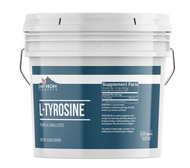 Earthborn Elements L-Tyrosine Powder – 1 Gallon, Pure & Undiluted