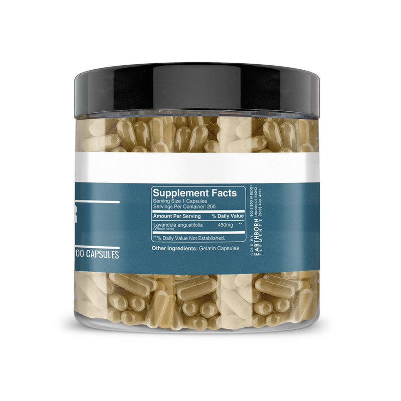 Earthborn Elements Lavender Extract Capsules – Pure & Undiluted, 200 Day Supply