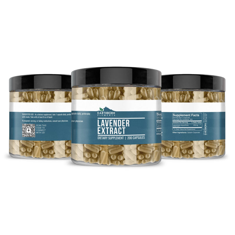 Earthborn Elements Lavender Extract Capsules – Pure & Undiluted, 200 Day Supply