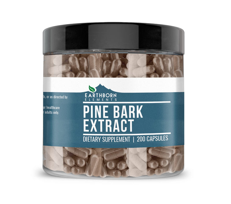 Earthborn Elements Pine Bark Extract – 200 Capsules | Pure & Undiluted