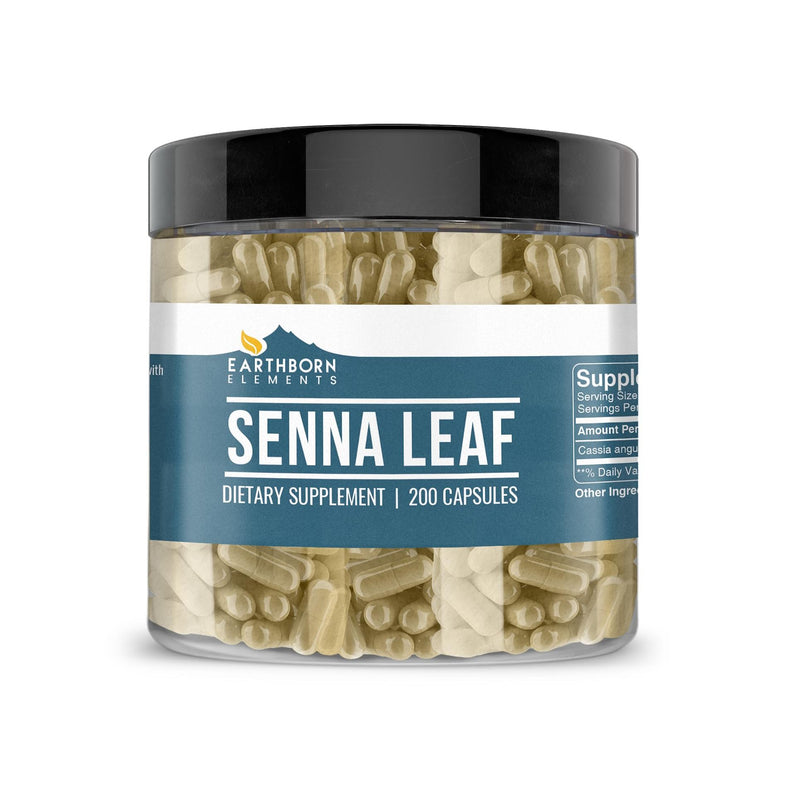 Earthborn Elements Senna Leaf Extract 200 Capsules | Pure & Undiluted
