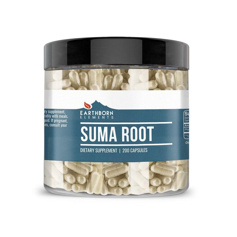 Earthborn Elements Suma Root Capsules – 200 Count, Pure & Undiluted