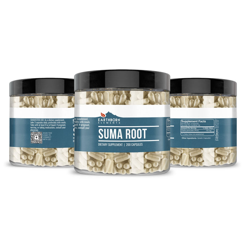 Earthborn Elements Suma Root Capsules – 200 Count, Pure & Undiluted