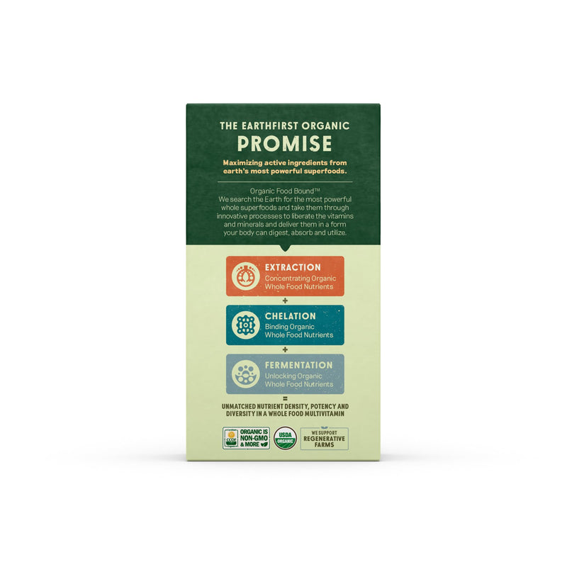 EarthFirst Organic Men’s Multi – Daily Whole-Food Multivitamin, 60 Count, Energy & Immune Support