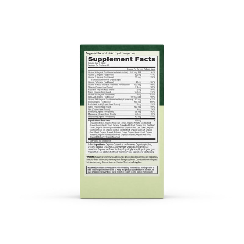 EarthFirst Organic Men’s Multi – Daily Whole-Food Multivitamin, 60 Count, Energy & Immune Support