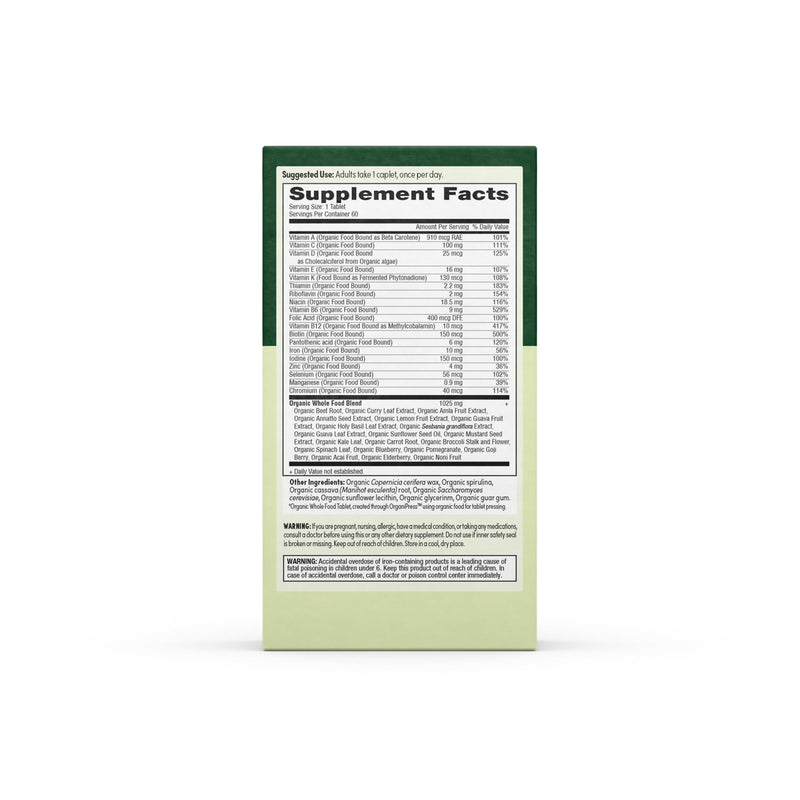 EarthFirst Organic Women’s Multivitamin – 60 Count with Iron & B12