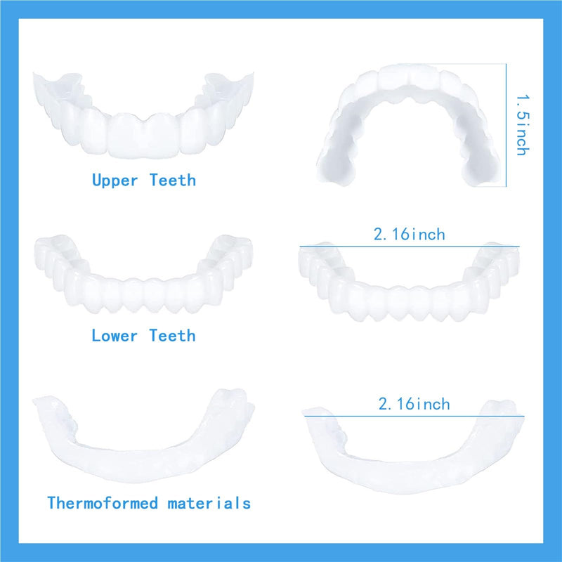 2 Pairs Temporary Adjustable Smile for Women and Men - White