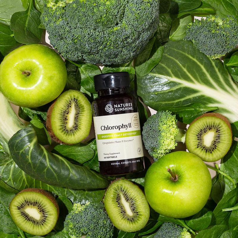 Nature's Sunshine Chlorophyll 60 Softgel Capsules – Digestion, Immunity & Detox Support