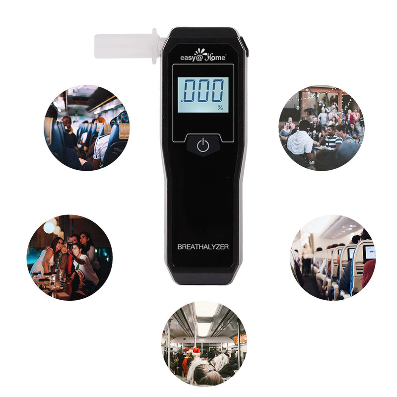 Easy@Home Breathalyzer – Pro-Grade Portable Fuel Cell Alcohol Tester (5 Mouthpieces)