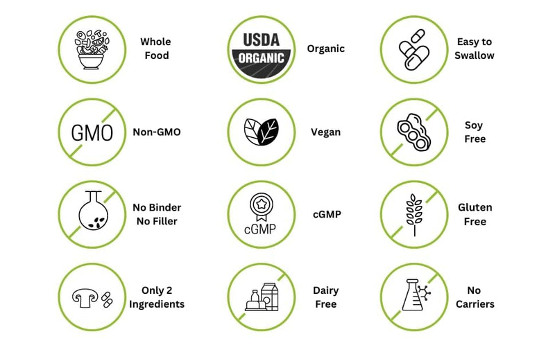 EAT INTACT Vegan Vitamin D 2000 IU | Organic Whole Mushroom, Two-Ingredient
