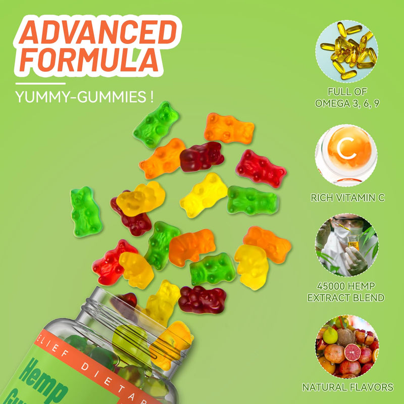 EAZGOO XXL Hemp Gummies – Hemp Oil, Vegan, Low Sugar | 180 Count