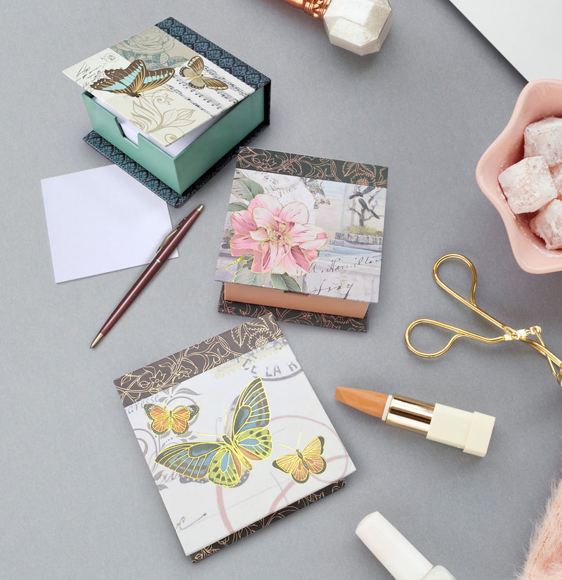 Butterfly & Flower Memo Boxes ? Set of 3