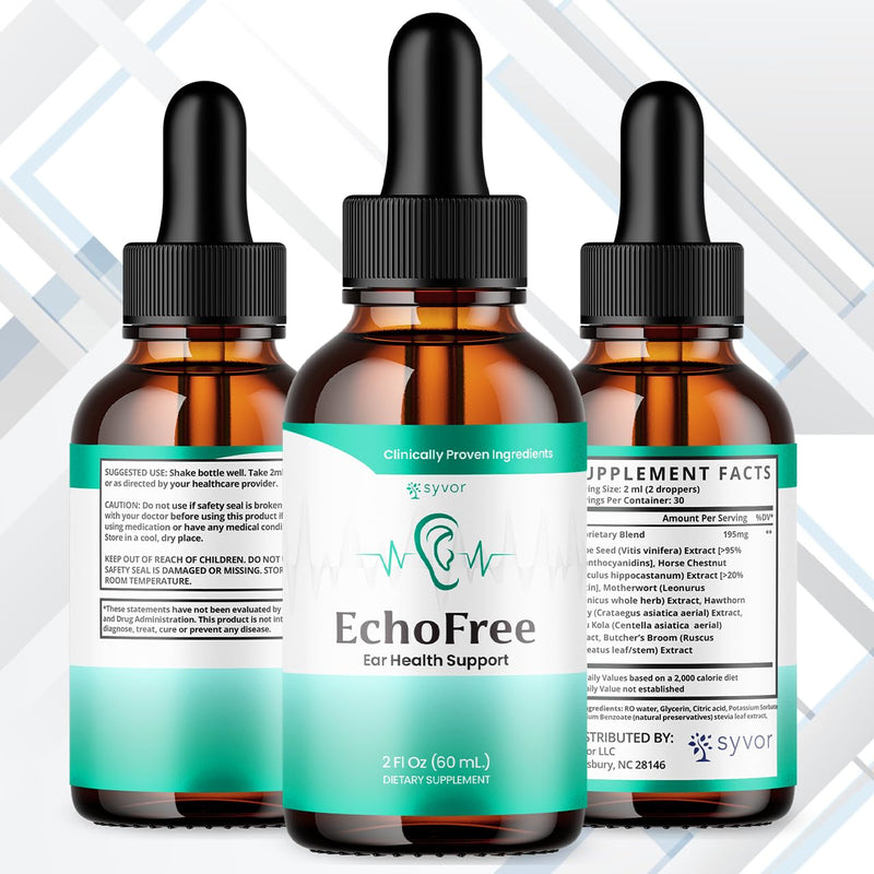 Echo Free Drops 2 Pack - Ear Health Support, Plant-Based, All-Natural (60 Servings)