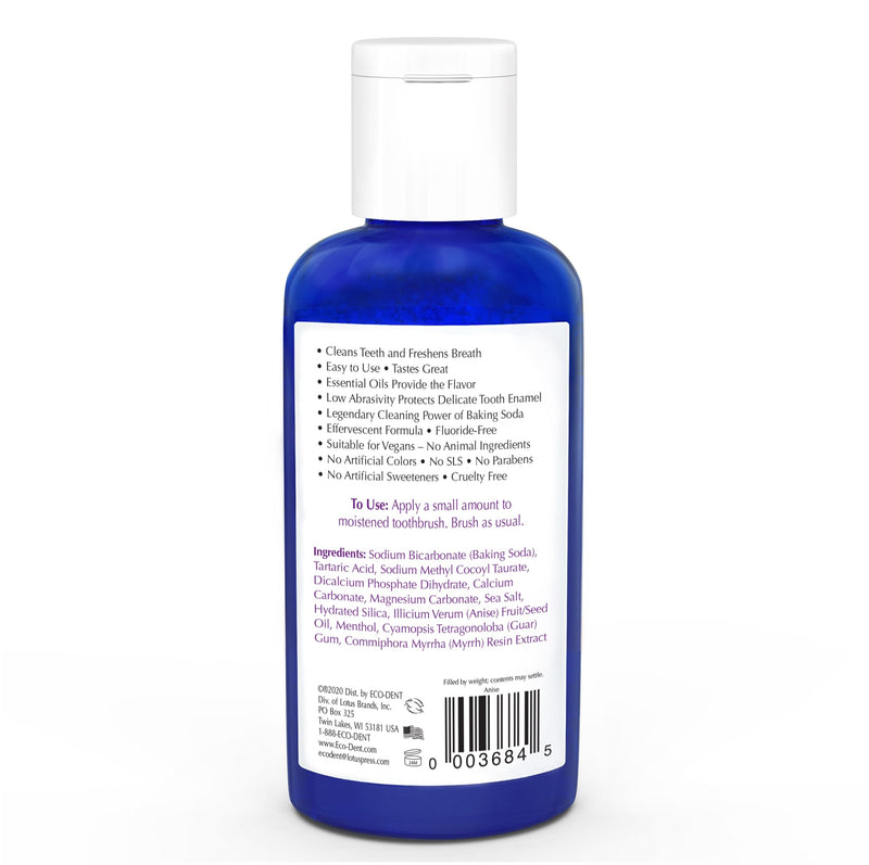 Eco-Dent DailyCare Baking Soda Toothpowder, Anise – SLS & Fluoride-Free