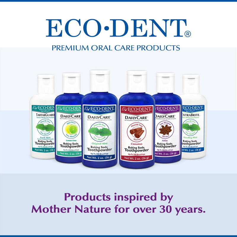 Eco-Dent DailyCare Baking Soda Toothpowder, Anise – SLS & Fluoride-Free