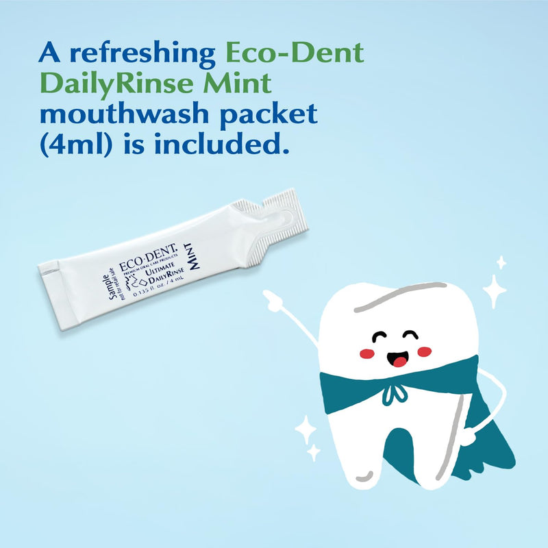 Eco-Dent VeganFloss - Waxed Cranberry-Aloe Floss with DailyRinse, 100 Yds