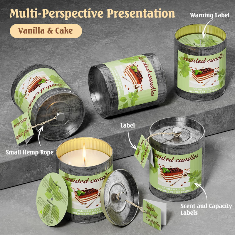 Scented Candles for Home - 2 Pack 8oz Vanilla Cake Soy Wax Gift Set