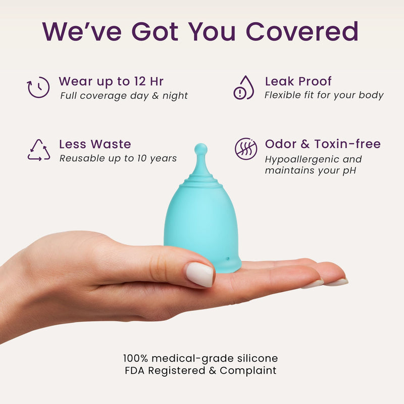 EcoBlossom Reusable Menstrual Cup Set – Medical-Grade Silicone, 12-Hour Comfort (Small & Large)