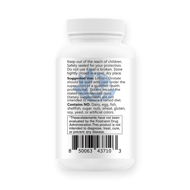 EcoIntegratives Lithium Orotate 20 mg – Mood, Memory & Brain Health (100 Caps)