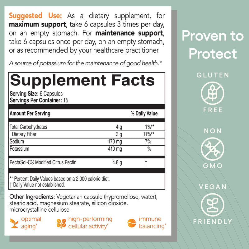 EcoNugenics PectaSol Modified Citrus Pectin – 90 Capsules for Immune & Total-Body Health