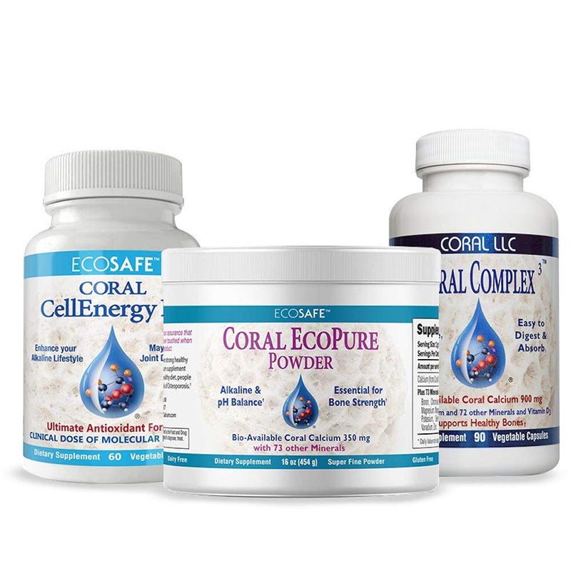 EcoPure Coral Calcium Powder with Trace Minerals – 16 oz