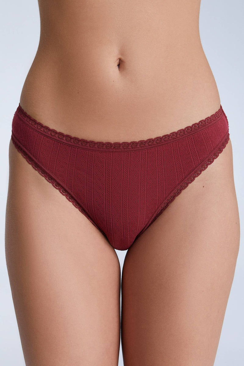 Organic Jacquard Lace Trimmed Slip