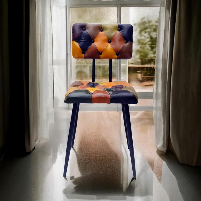 85CM LEATHER CHAIR  Harlequin diamond pattern