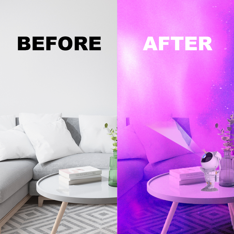 Astronaut Themed Projector Night Lamp with Remote Control
