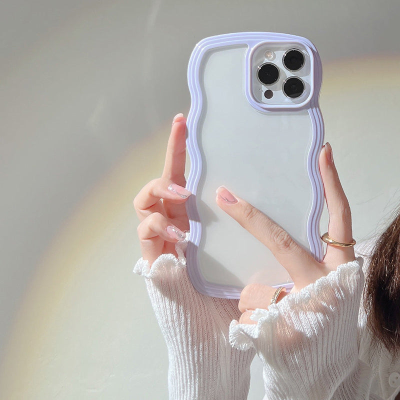 Wave Edge iPhone Case - Soft TPU Protective Cover with 3D Buttons | Candy Colors